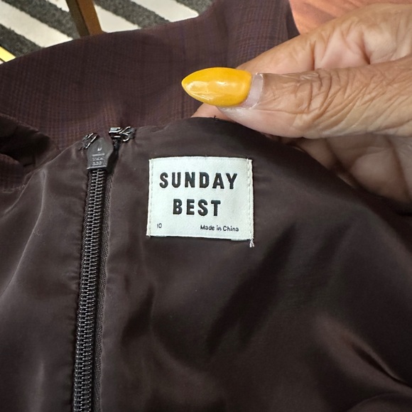 SUNDAY BEST (Aritzia) Plaid Mini Dress Size 10 - Picture 4 of 5
